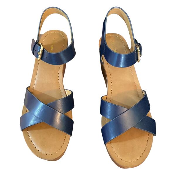 Tommy Hilfiger Blue Wilo Wedge Platform Heels Size 9.5 - Picture 3 of 7